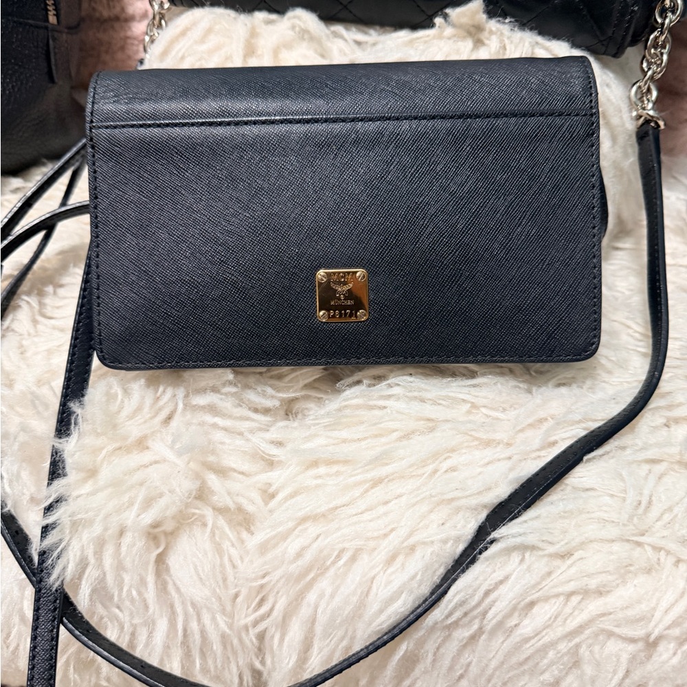 MCM Black Crossbody Bag with gold stud details - Picture 2 of 2